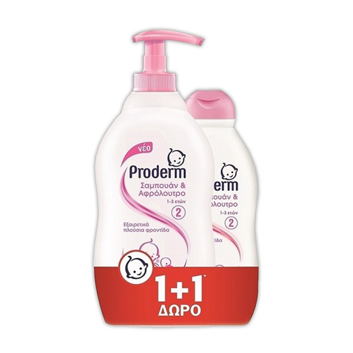 PRODERM ΣΑΜΠΟΥΑΝ ΑΦΡΟΛΟΥΤΡΟ 400ml 1-3 ΕΤΩΝ+200ml ΔΩΡΟ