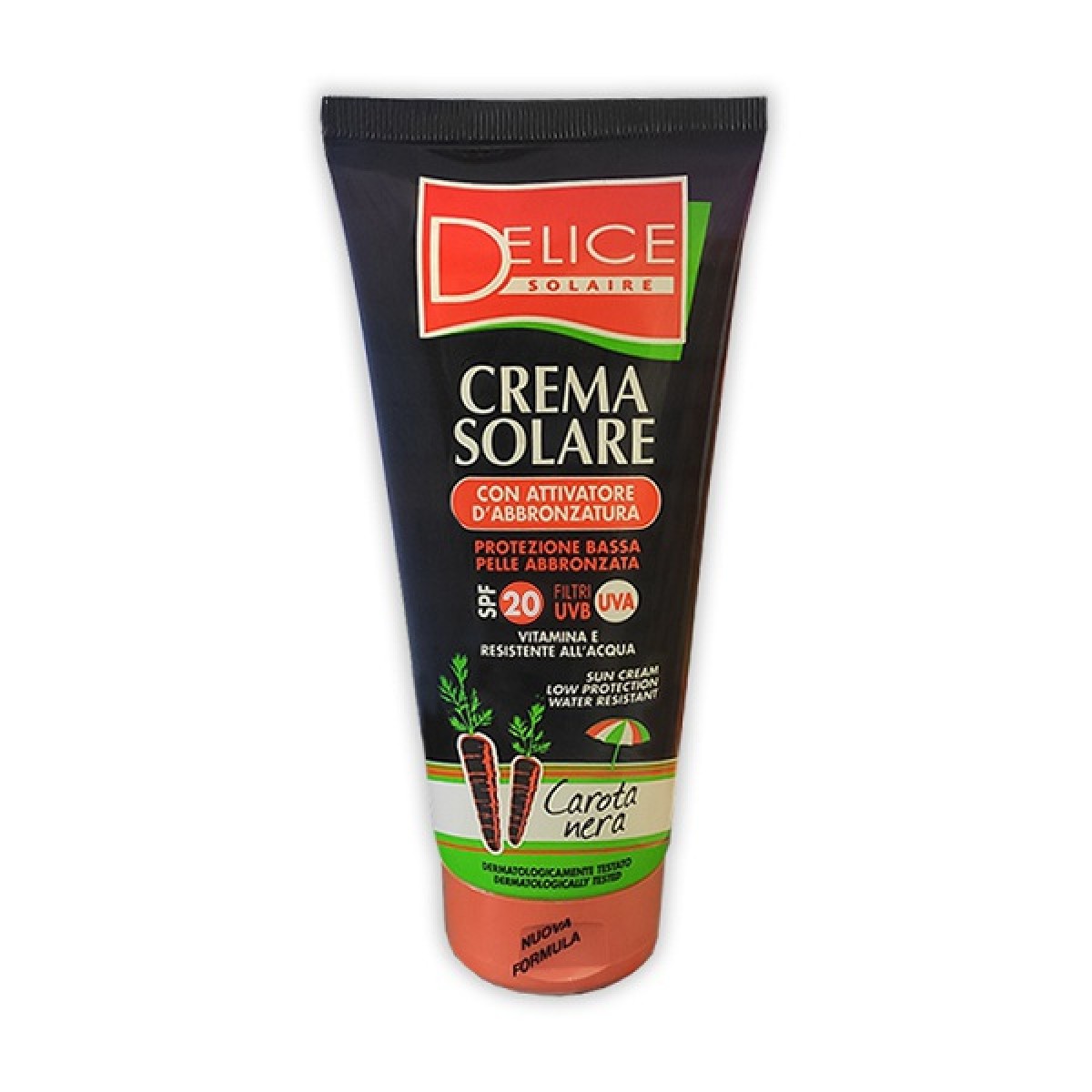 DELICE SOLAIRE ΑΝΤΗΛΙΑΚΟ ΓΑΛΑΚΤΩΜΑ 200ml CREMA SOLARE SPF20 CAROTA NERA