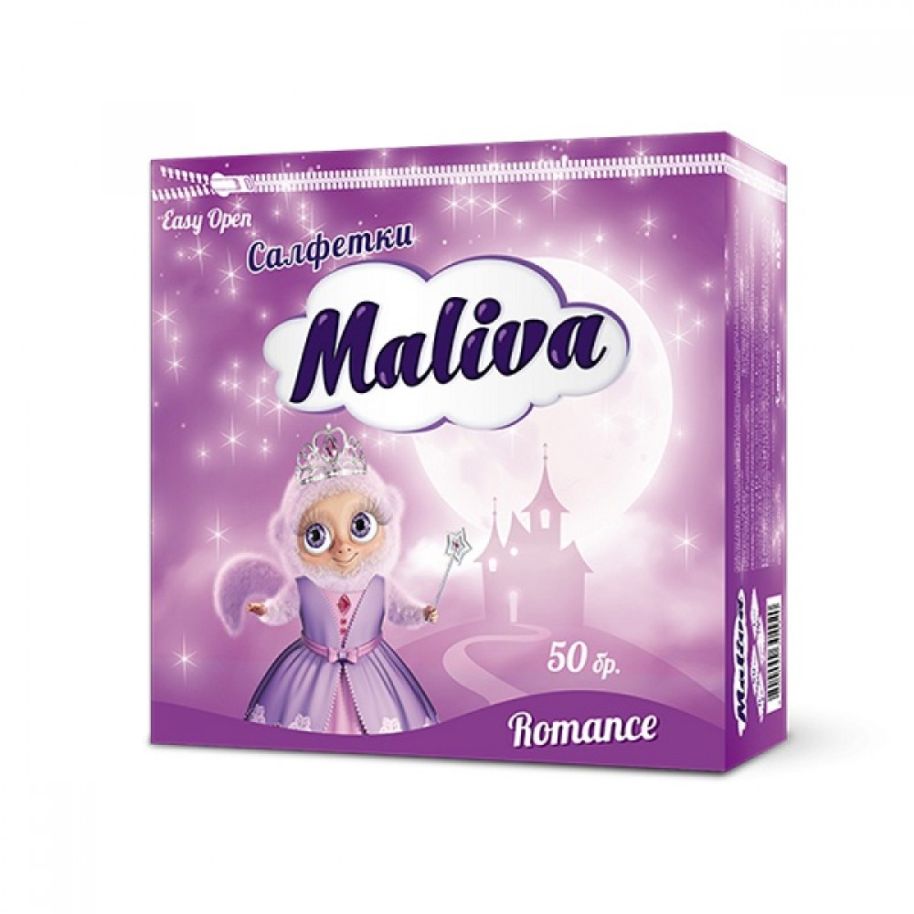 ZEBRA MALIVA ΧΑΡΤΟΠΕΤΣΕΤΑ 33x33 1Φ (50Φ) ROMANCE (ΜΩΒ)